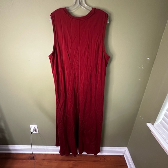 Chicos Maxi Dress US XXL 20 Rust Fall Sleeveless Tencel Crew Neck Stretch - Picture 8 of 8